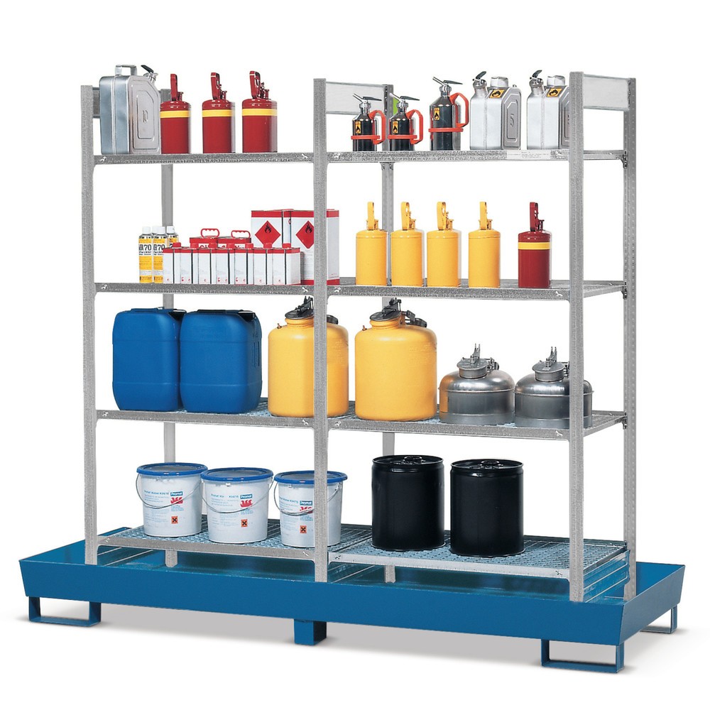 Produktabbildung: Lagerebene für asecos® Gefahrstoffregal für gewässergefährdende und entzündbare Flüssigkeiten, mit Standwanne, Breite 2.060 mm