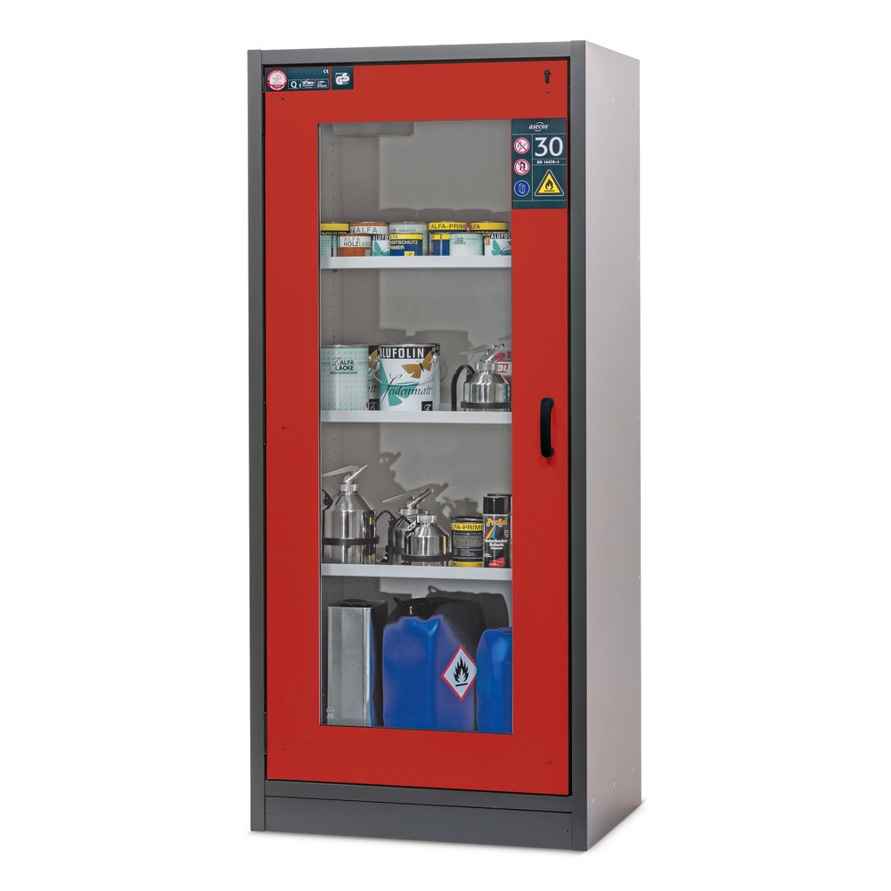 Produktabbildung Nr. 3: asecos® Brandschutzschrank Typ 30 mit Glastür, HxBxT 1.947 x 864 x 620 mm, anthrazitgrau/goldgelb