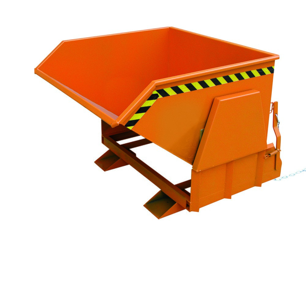 Produktabbildung: Eichinger® Kippbehälter mit geschützten Abrollkufen, 3000 kg, 1500 Liter, reinorange