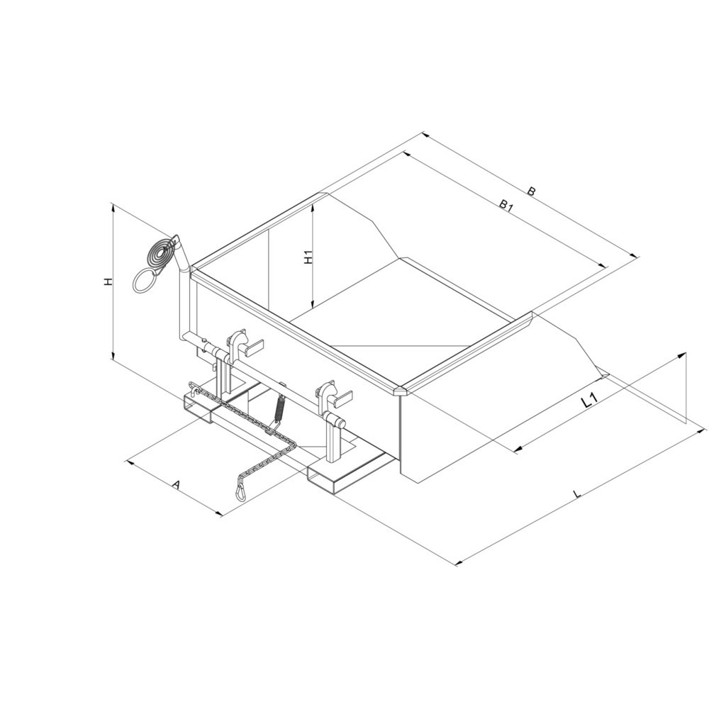Produktabbildung Nr. 3: Eichinger® Schaufel mit Staplergabel-Durchschub, 3000 kg, 750 Liter enzianblau