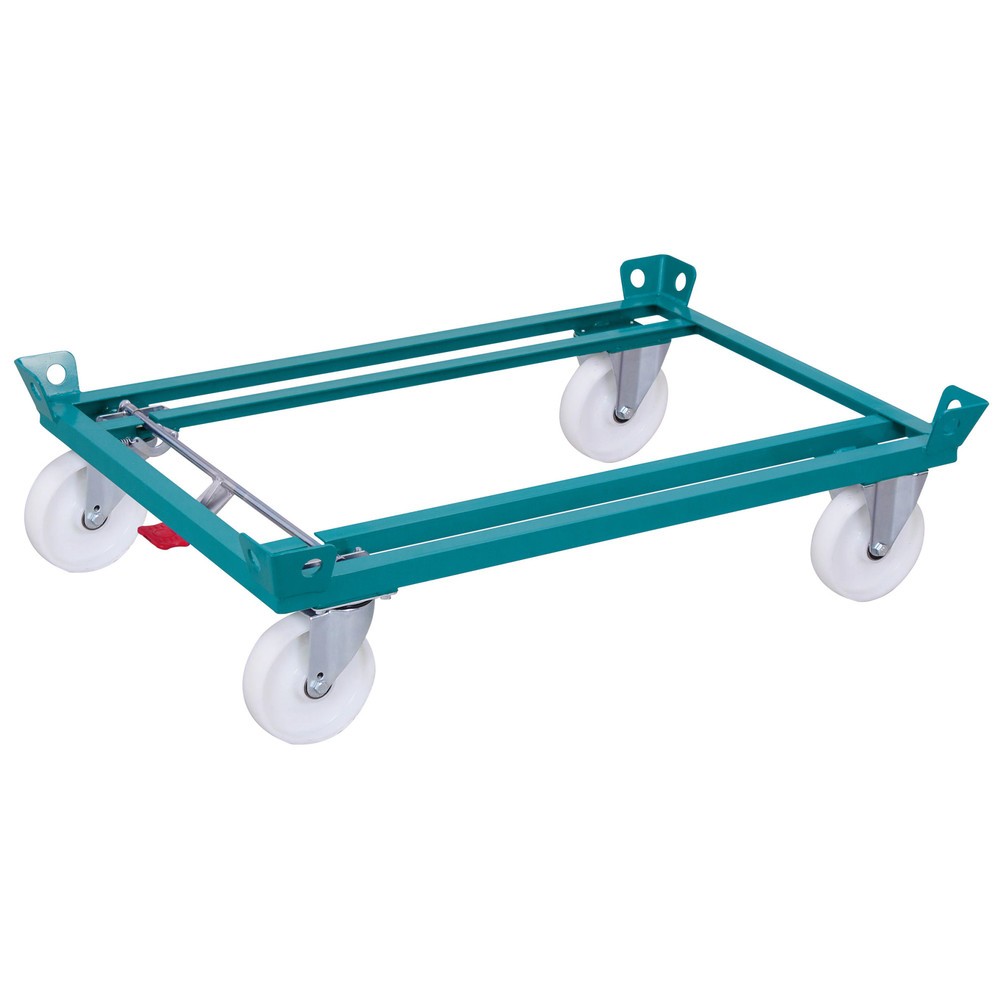 Produktabbildung: Fahrgestell Ameise®, mit Fangecken, Ladehöhe 280 mm, Polyamid-Bereifung, mit Zentralbremse