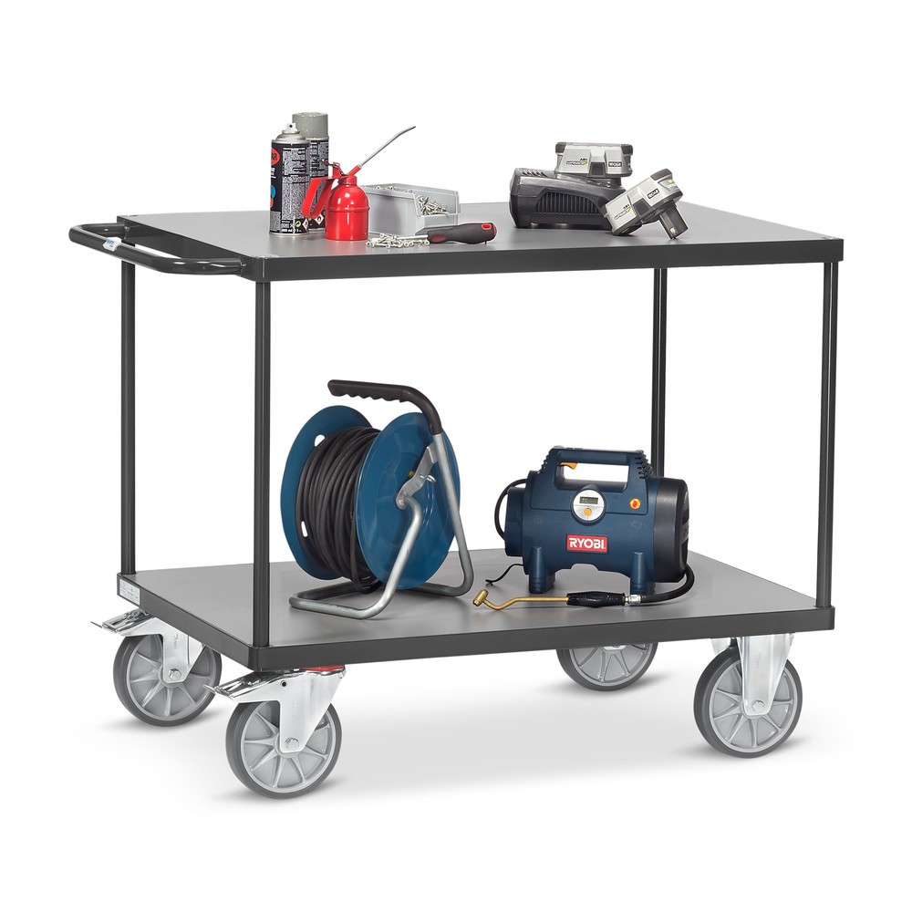 Produktabbildung Nr. 3: Schwerer Tisch- und Montagewagen, 2 Etagen à 800 x 1.200 mm, anthrazitgrau