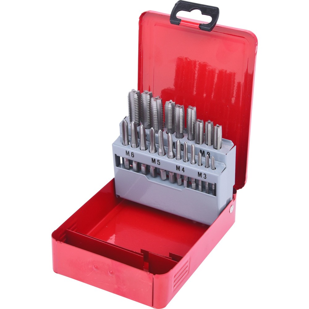 Produktabbildung: KS TOOLS HSS CO Handgewindebohrer-Satz M, Stahlblechkassette 21-tlgM3-M12