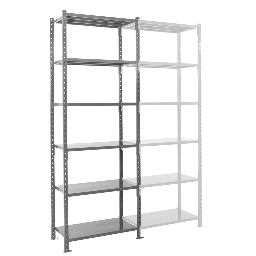 Produktabbildung: ManOrga Fachbodenregal graphitgrau mit Stahlblechböden, Fachlast 460 kg, HxBxT 3.000 x 1.300 x 510 mm
