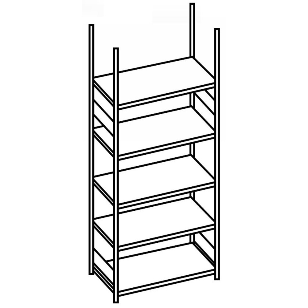 Produktabbildung Nr. 2: META Aktenregal GF, einseitig, ohne Abdeckboden, FL 80 kg, verzinkt, HxBxT 2.200 x 1.250 x 300 mm