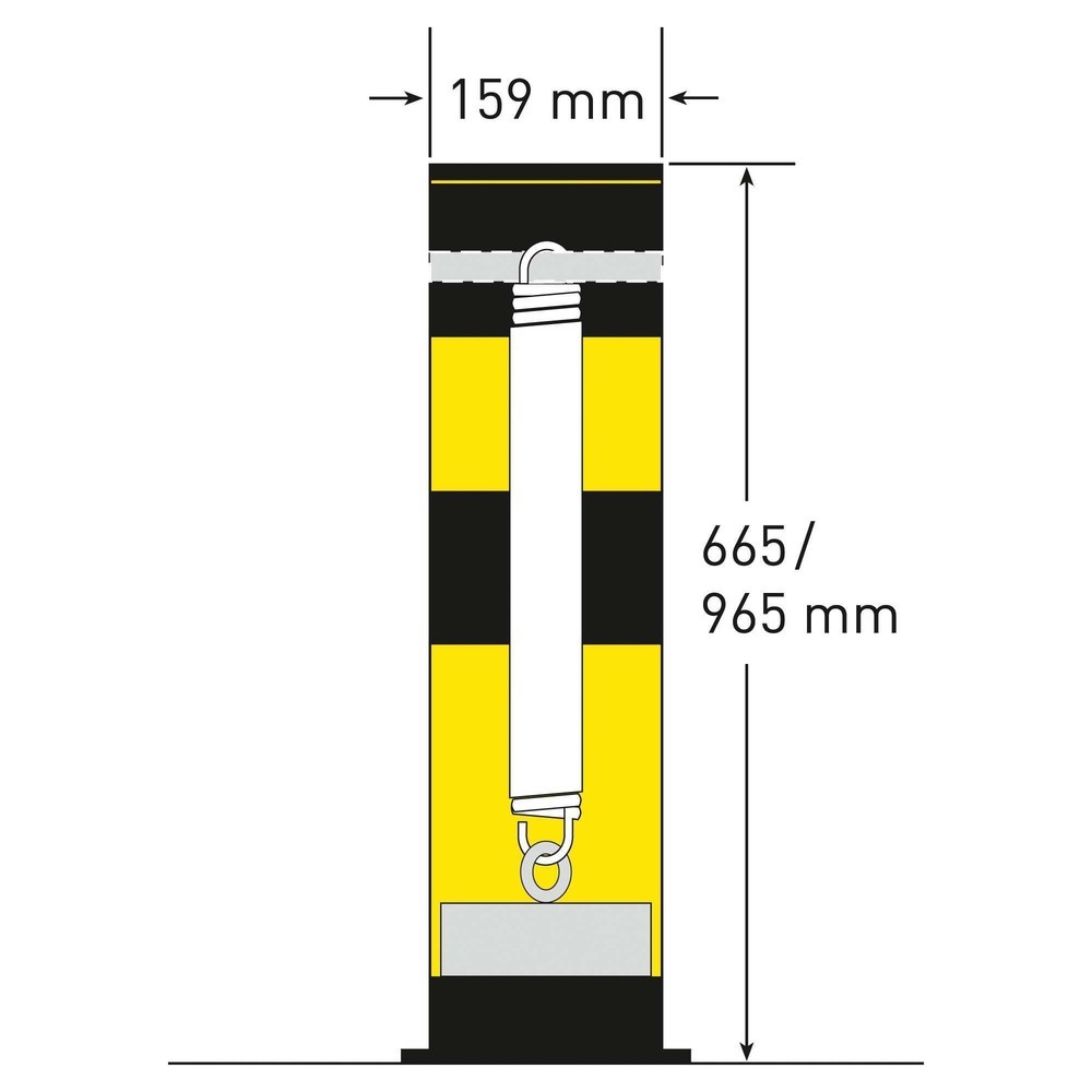 Produktabbildung Nr. 5: MORAVIA neigbarer Rammschutz-Poller Swing, Außenbereich, HxØ 655 x 159 mm
