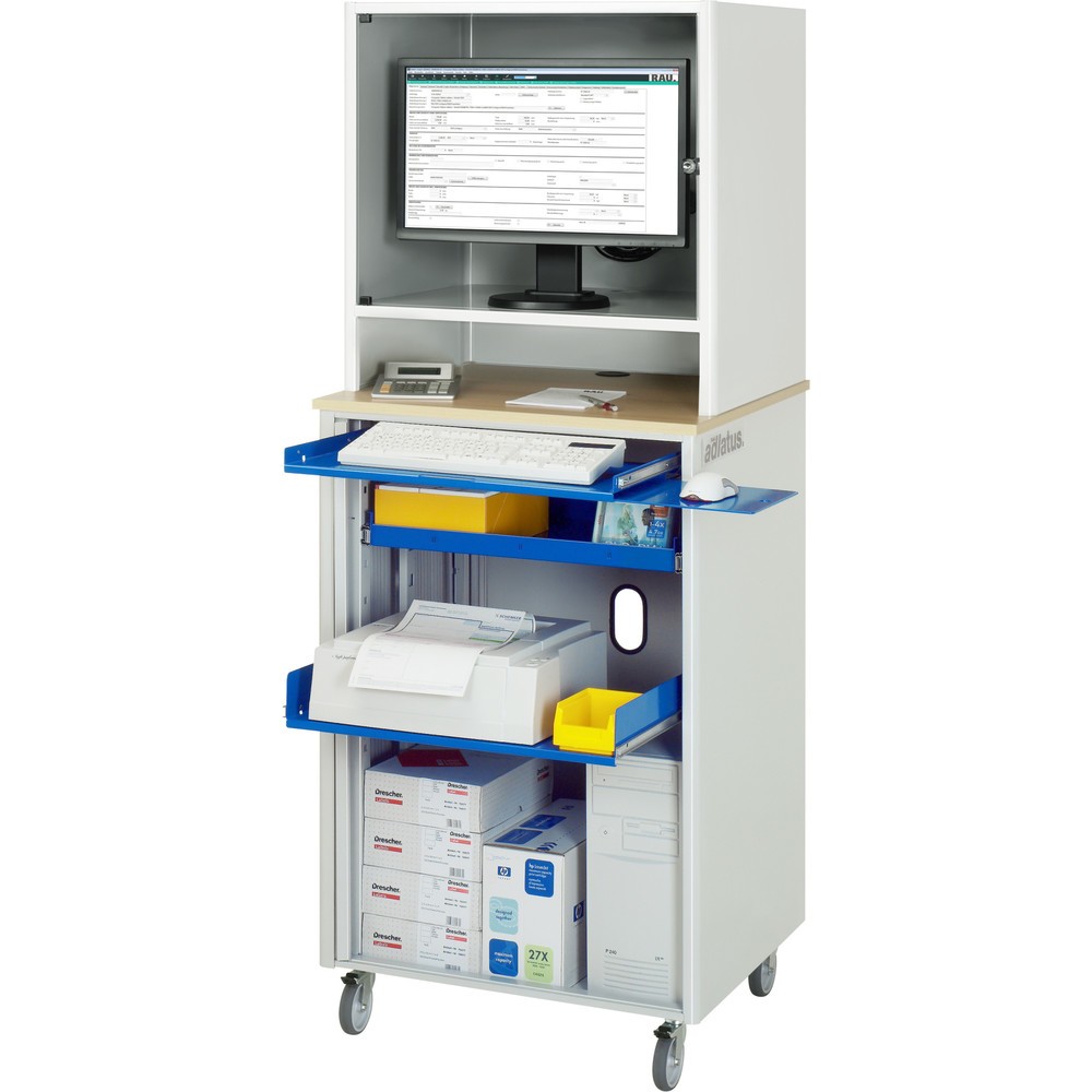 Produktabbildung Nr. 1: RAU Computer-Station, Tastaturauszug, 1 Schublade, mobil