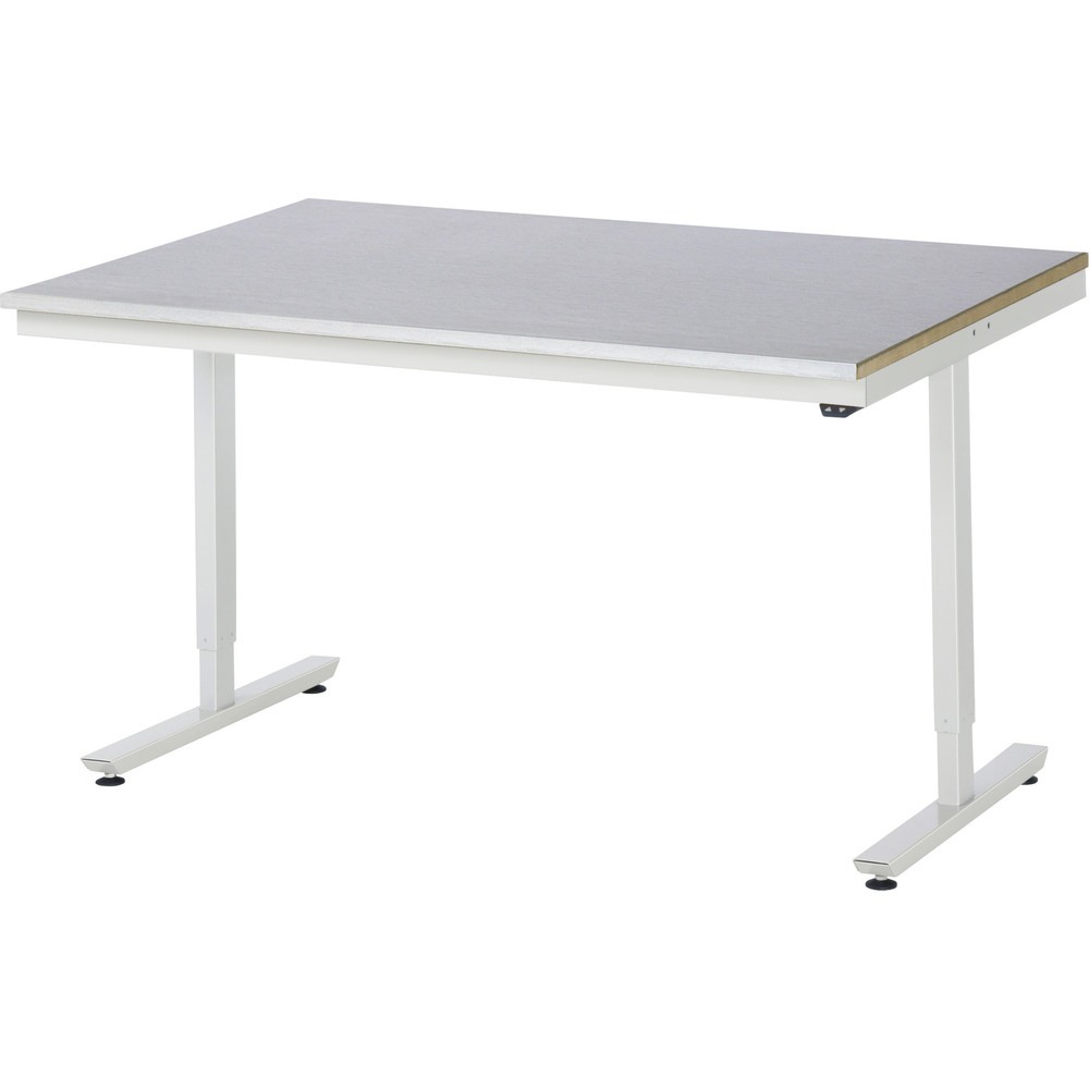 Produktabbildung Nr. 1: RAU elektrisch höhenverstellbarer Werktisch Serie adlatus 150, HxBxT 720-1.120 x 1.500 x 1.000 mm, Arbeitsplatte Edelstahlblech-Belag