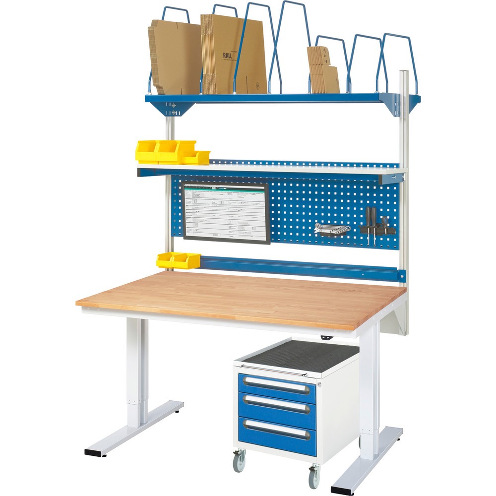 Produktabbildung Nr. 6: RAU elektrisch höhenverstellbarer Werktisch Serie adlatus 300, HxBxT 720-1.120 x 1.250 x 800 mm, Arbeitsplatte Buchet