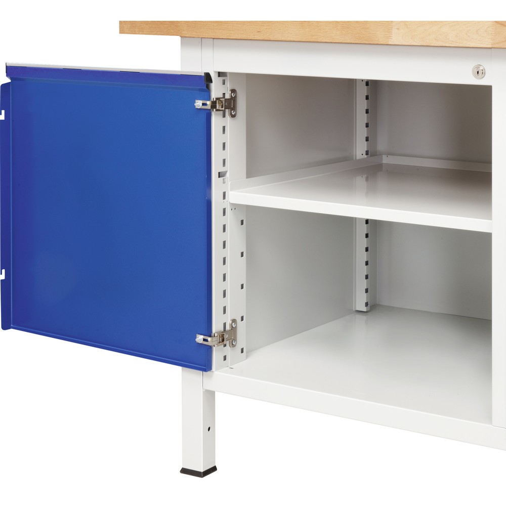 Produktabbildung Nr. 4: RAU Werkbank Serie 8000, 1 Doppel-Container, 2 Flügeltüren, HxBxT 840 x 1.250 x 700 mm, 2 x 90%-Auszug-Schubladen, Griffleiste