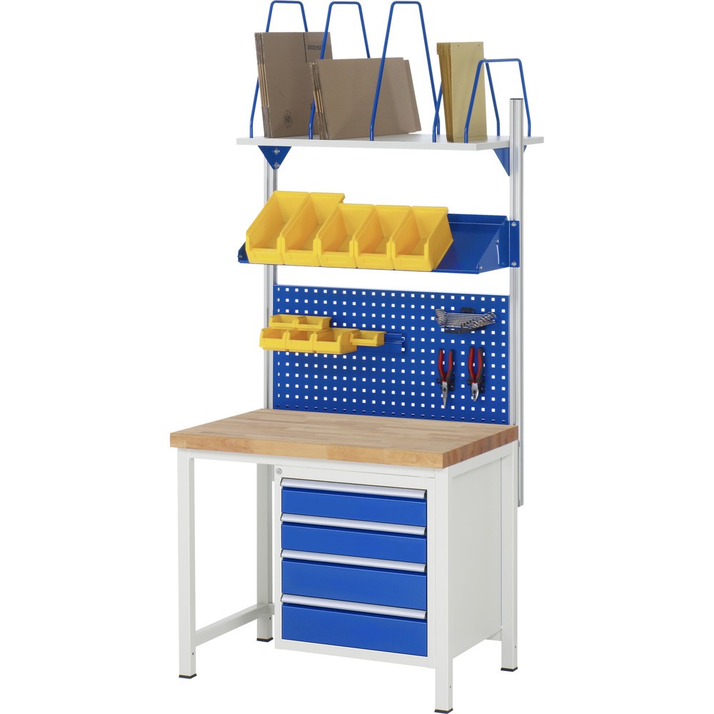Produktabbildung Nr. 6: RAU Werkbank Serie 8000, HxBxT 840-1.040 x 1.000 x 700 mm, 3 x 90%-Auszug-Schubladen 1 x 60, 1 x 120, 1 x 180 mm, Breite 490 mm