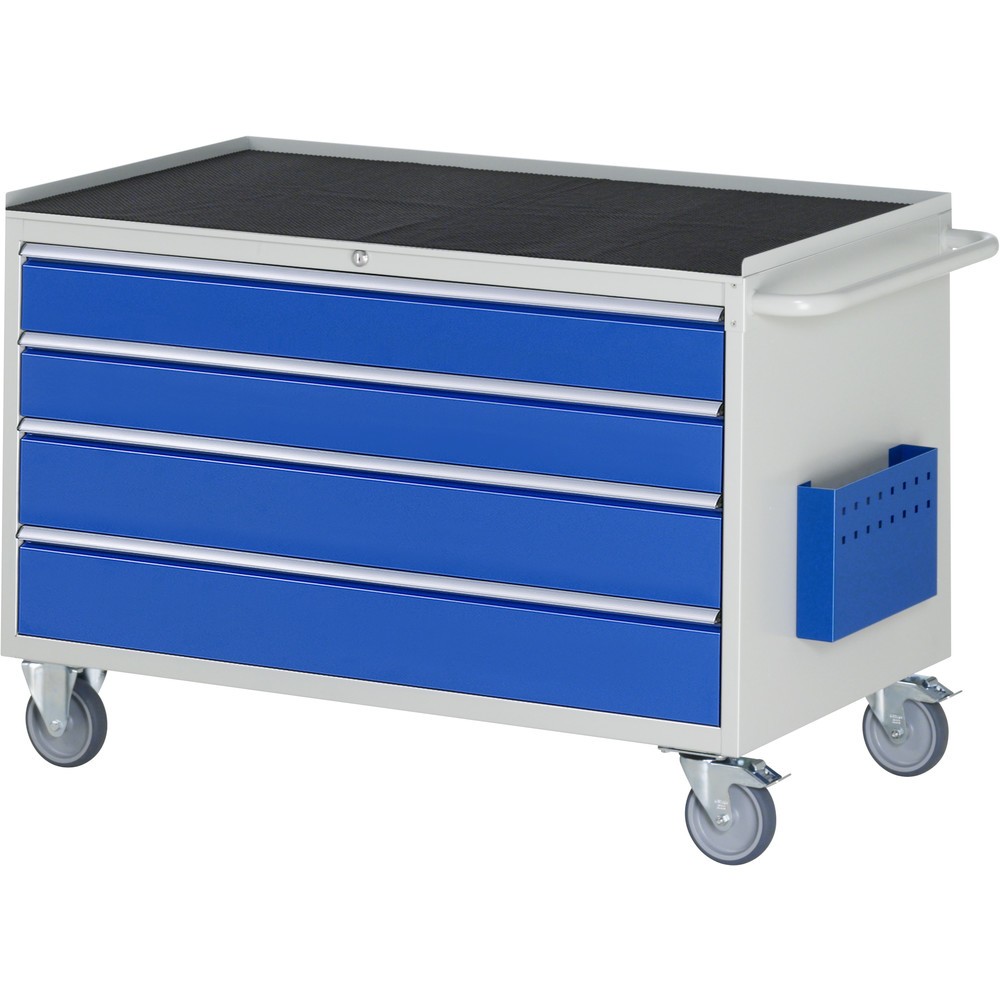 Produktabbildung: RAU Werkstattwagen Serie 7000, HxBxT 795 x 1.145 x 650 mm, 4 x 90%-Auszug-Schubladen 2 x 120, 2 x 150 mm, Arbeitsplatte Metall