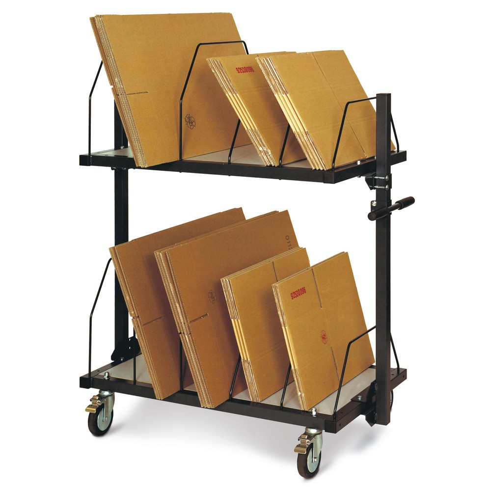 Produktabbildung: Rocholz Kartonagen-Magazin mit Schiebebügel, 2 Ebenen, HxBxT 1.260 x 1.015 x 600 mm