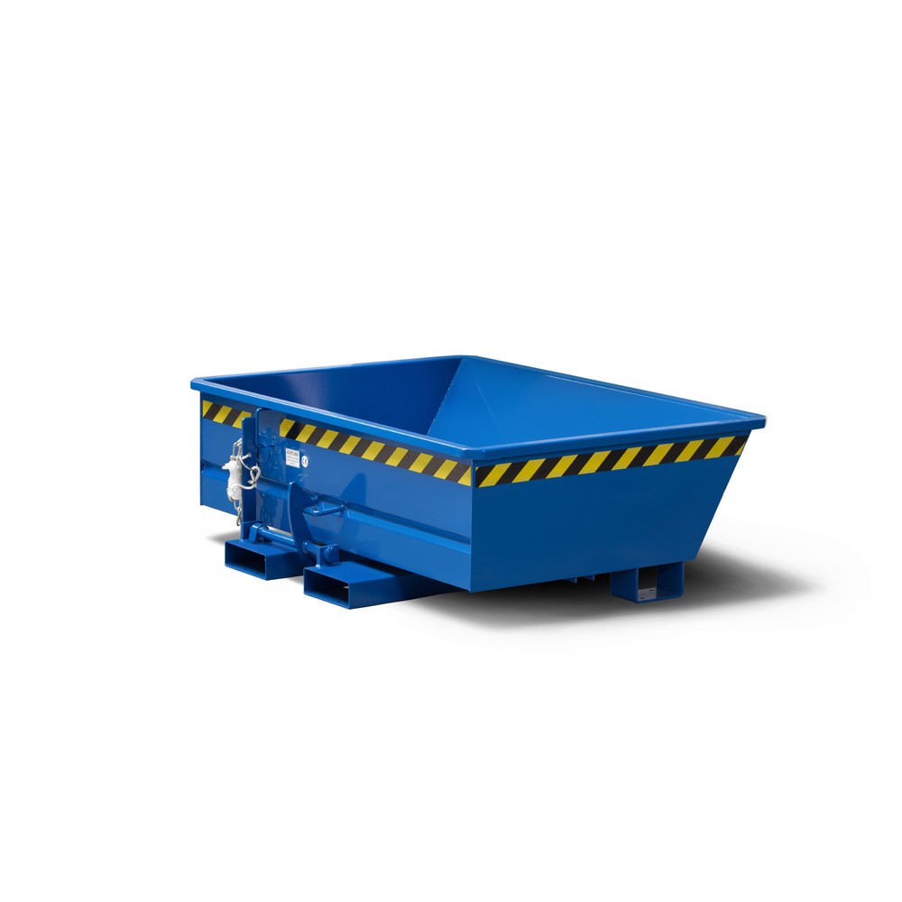Produktabbildung: RR-Industrietechnik® Niedriger Minikippbehälter, Volumen 0,15 m³, TK 500 kg, enzianblau