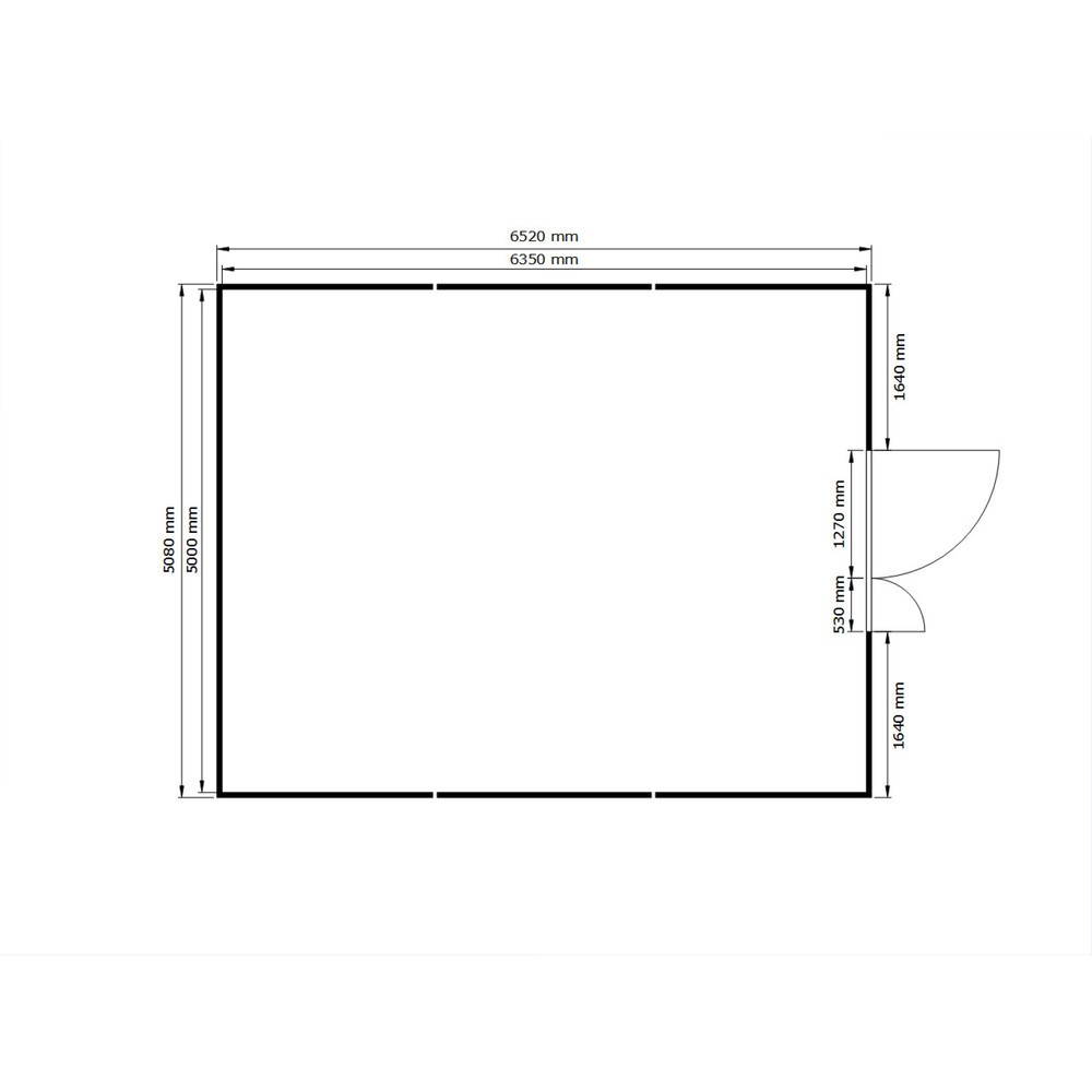 Produktabbildung Nr. 2: SAFE Tank Gefahrstoffcontainer Kombination 5000 ALG, verzinkt, vormontiert, Maße außen 5380x6520x2300 mm, Doppelflügeltür (asymmetrische Teilung), mittig in der kurzen Seite, Lagerfläche 32 m²