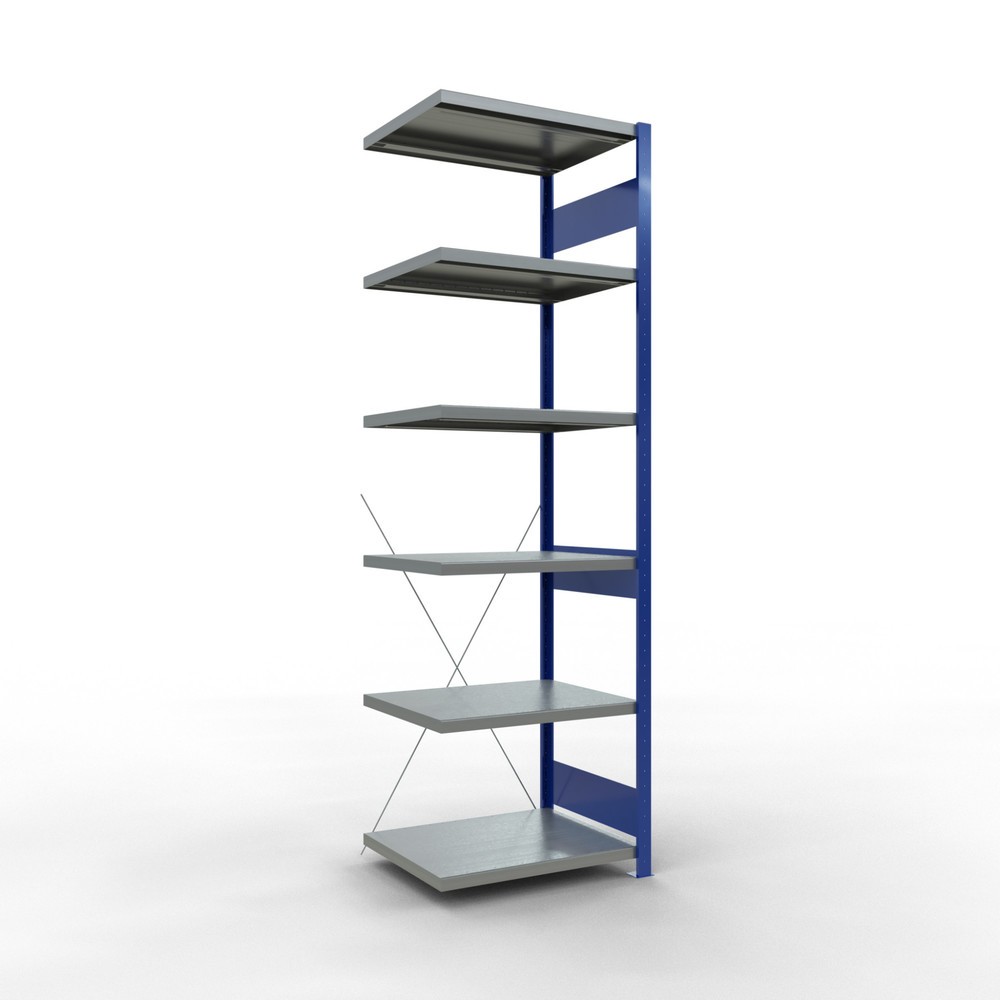 Produktabbildung Nr. 1: SCHULTE Fachbodenregal, AF, enzianblau/verzinkt, FL 250 kg, HxBxT 2.500 x 750 x 600 mm
