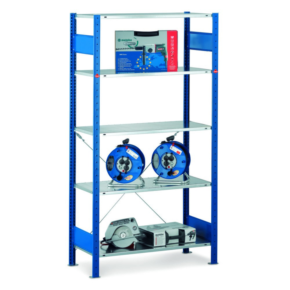 Produktabbildung: SCHULTE Fachbodenregal enzianblau/lichtgrau, Fachlast 150 kg, HxBxT 2.500 x 1.060 x 536 mm