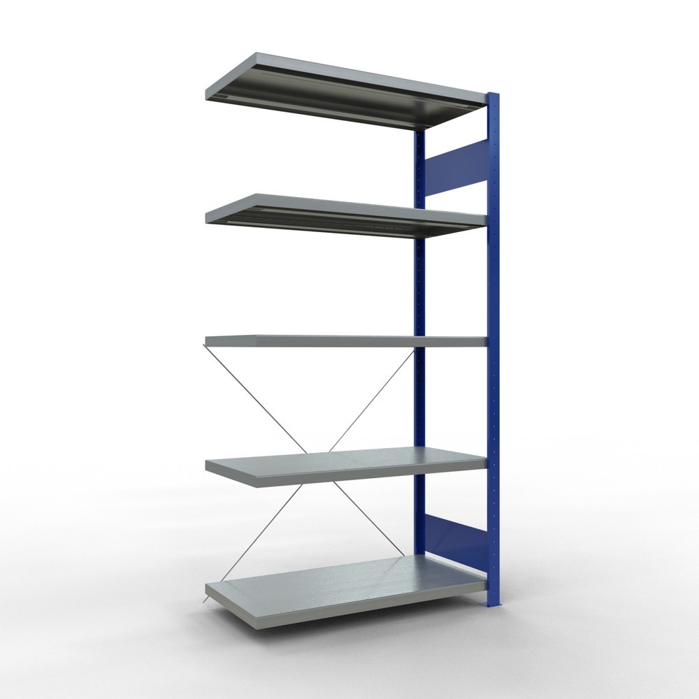 Produktabbildung: SCHULTE Fachbodenregal Steckmontage, AF, FL 330 kg, enzianblau/verzinkt, HxBxT 2.000 x 1.000 x 500 mm