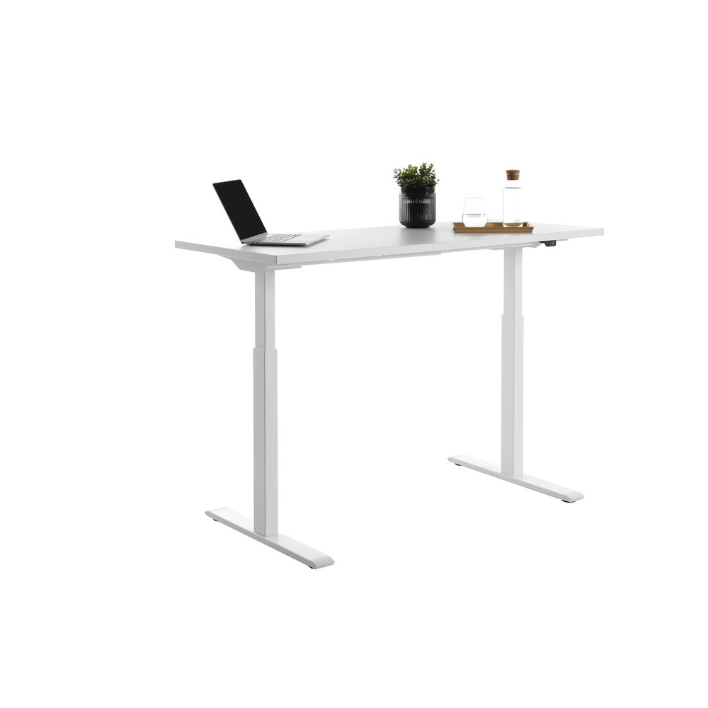 Produktabbildung Nr. 4: Topstar® Elektrisch höhenverstellbarer Schreibtisch E-Table, T-Fuß, BxT 1.400 x 600 mm, weiß/weiß