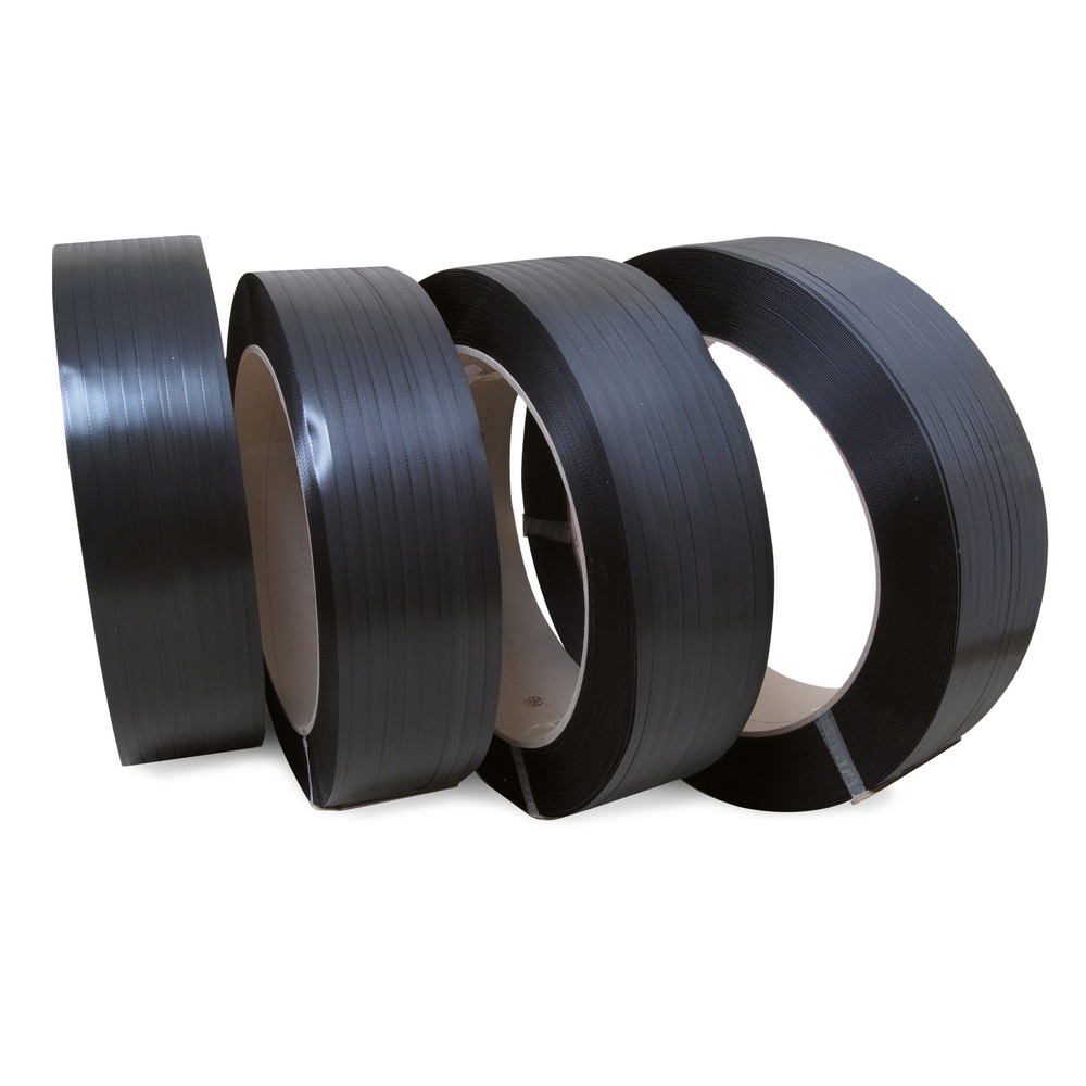 Produktabbildung: Umreifungsband aus PP, Universal/Komfort, gewaffelt, 16 mm x 2.000 lfm., Kern-Ø 406 mm, Stärke 0,58 mm, schwarz