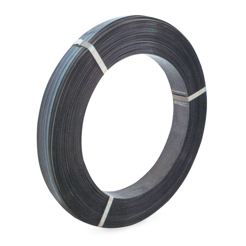 Produktabbildung: Stahlband, schwarz lackiert, mehrlagig, 16 mm x 800 lfm., Kern-Ø 406 mm, Stärke 0,50 mm